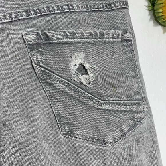 Empyre Gray Acid Wash Distressed Destroyed Skinny Jeans Size 32Wx29.5L - Picture 5 of 16